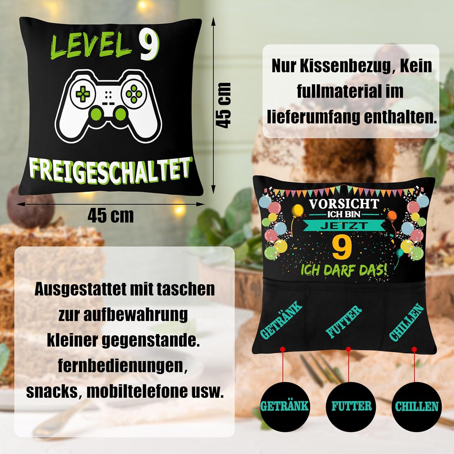Gaming Kissenbezug Geschenk Junge 9 Jahre Gamer Deko Zocker