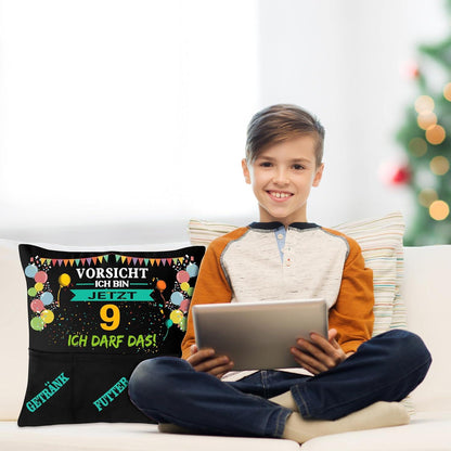 Gaming Kissenbezug für Junge 9 Jahre Geburtstag Zocker Deko