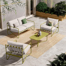 Gartenmöbel Set 4 Sitzer mit Kissen und Tisch, Rope Lounge Set