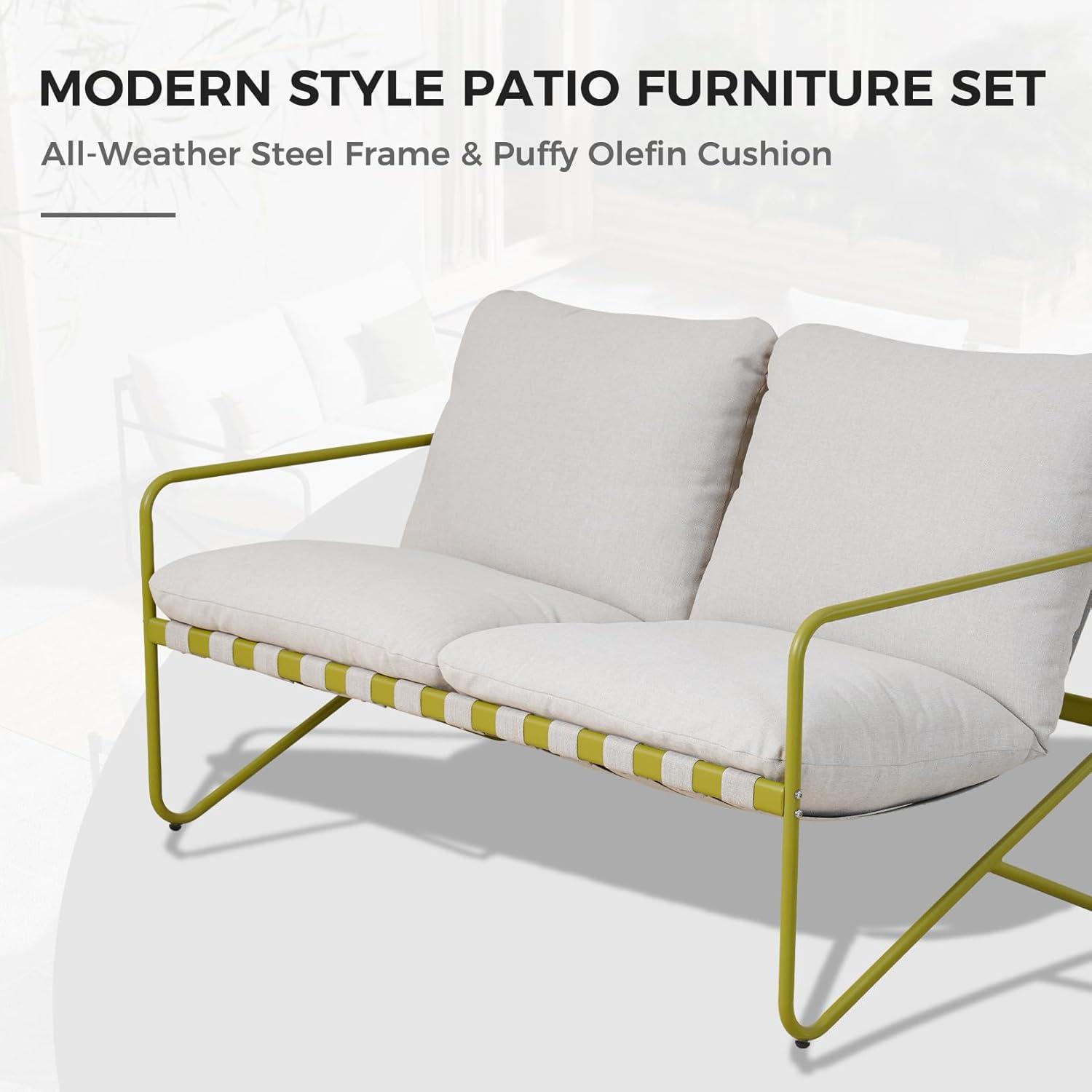 Grand patio Gartenmöbel Set 4 Sitzer mit Kissen, Rope Lounge