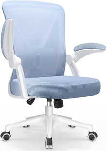 Ergonomischer Bürostuhl Blau mit Lendenstütze, Armlehnen, Wippfunktion