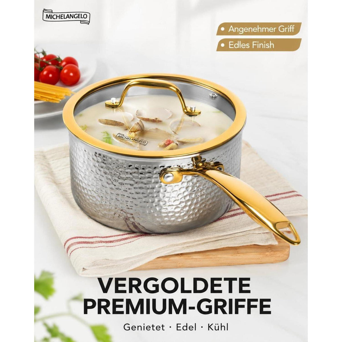 10-tlg. Edelstahl Topf-Pfannenset für Induktion & Herd
