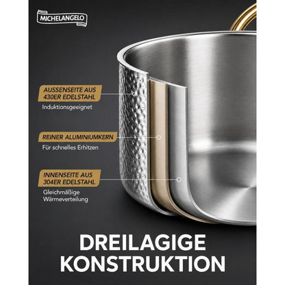 10-tlg. Edelstahl Topf-Pfannenset für Induktion & Herd