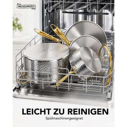 10-tlg. Edelstahl Topf-Pfannenset für Induktion & Herd