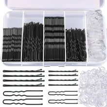 Schwarze Haarklammern Set Haargummis Haarnadeln Bobby Pins