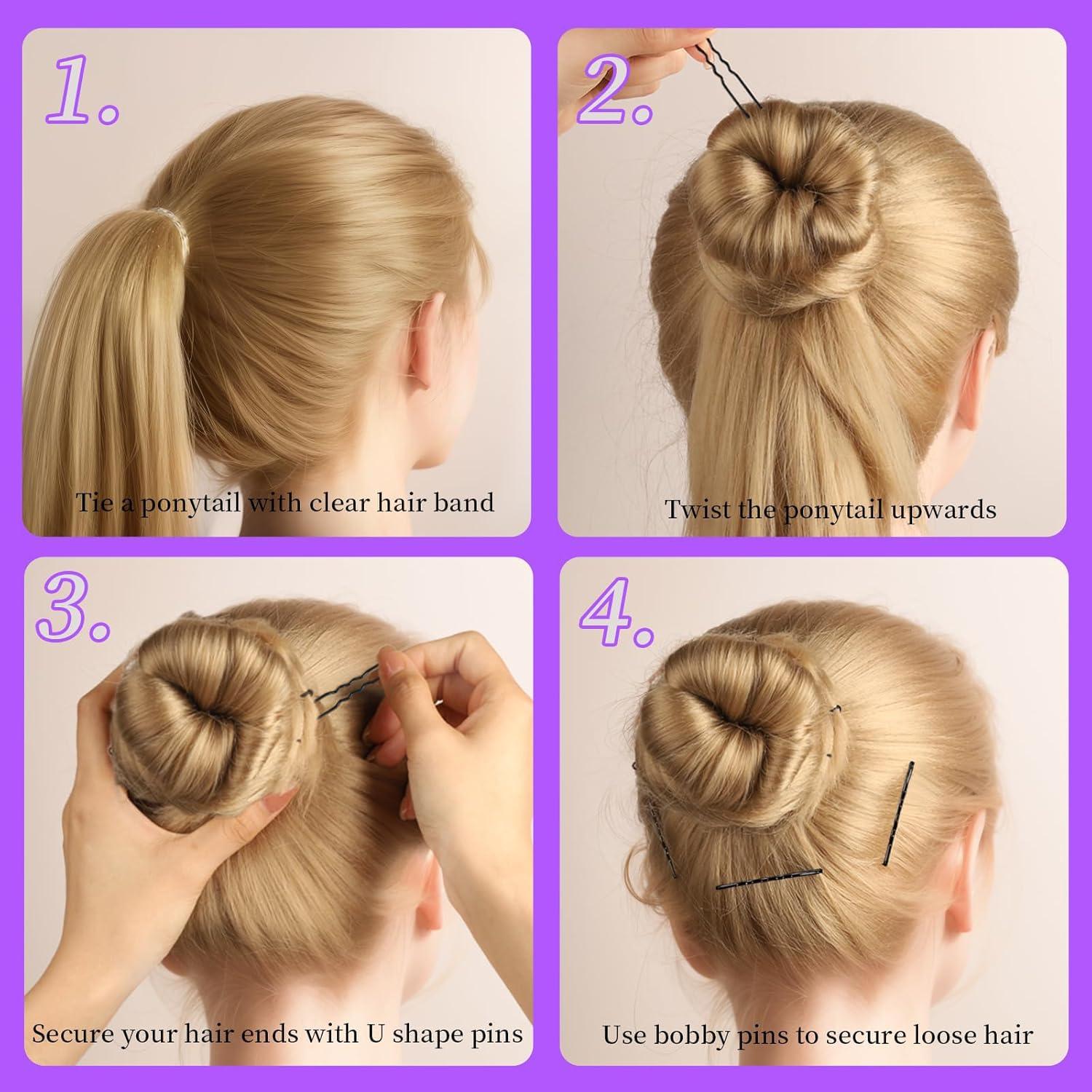 300er Set Schwarze Haarklemmen, Haargummis, Haarnadeln, Bobby Pins