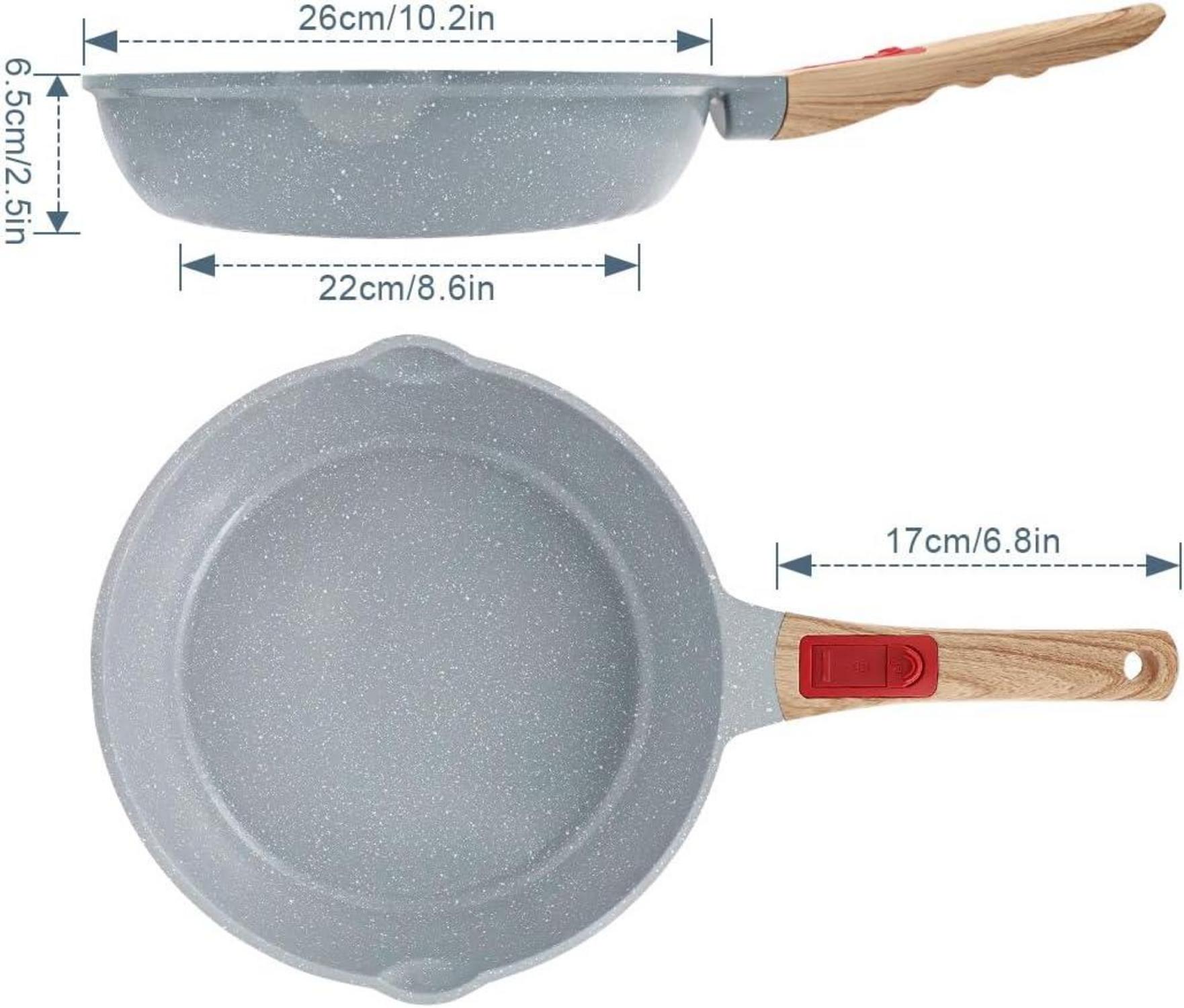 26cm Antihaft-Keramikbeschichtung Bratpfanne mit abnehmbarem Griff, Backofen