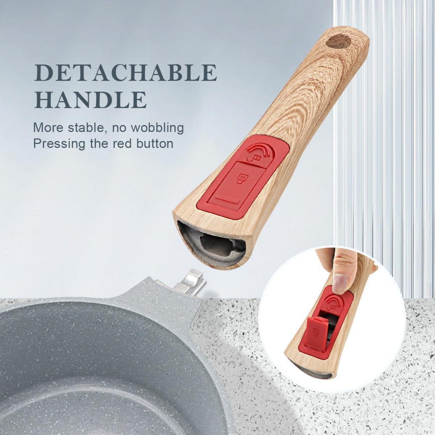 Keramik Stielkasserolle 16 cm mit Antihaftbeschichtung und abnehmbarem
