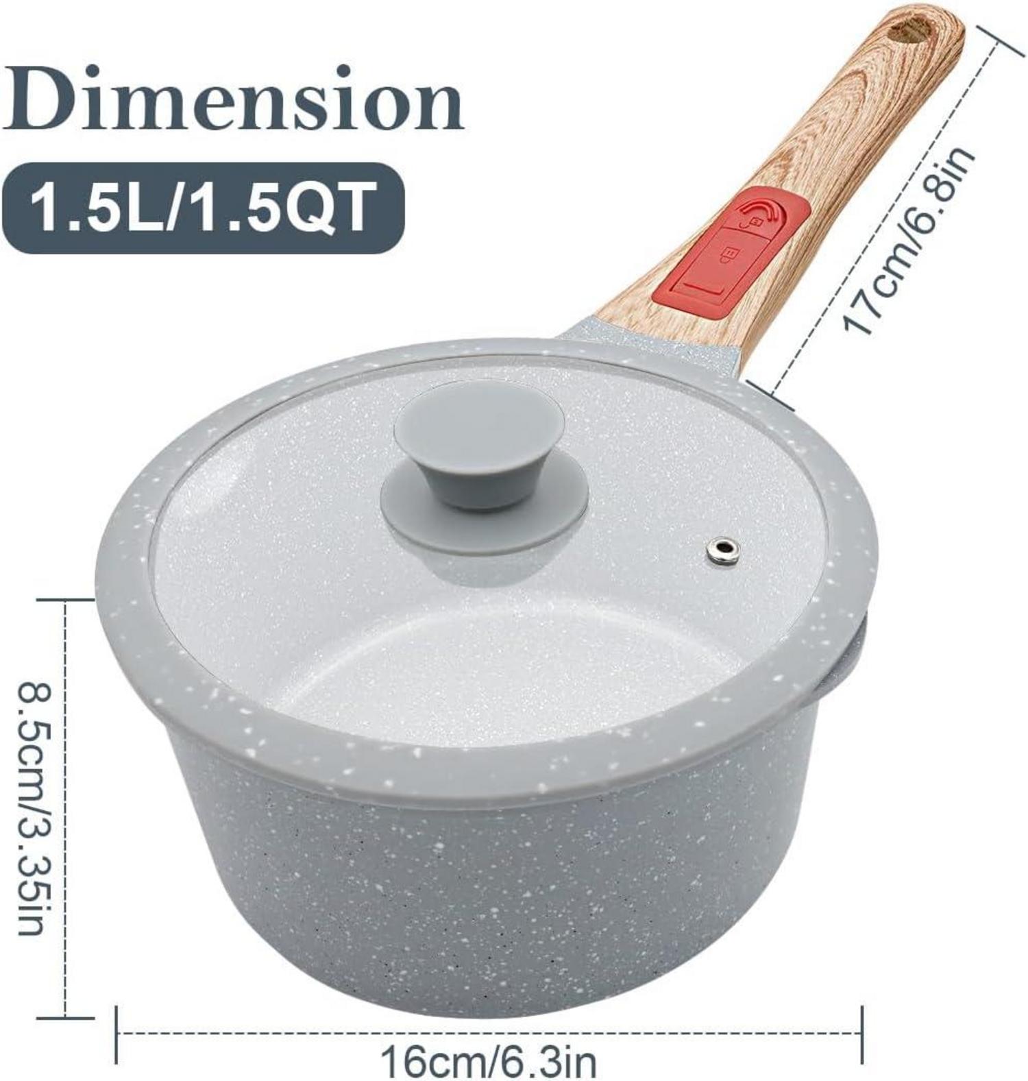 Keramik Stielkasserolle 16 cm Antihaftbeschichtung, abnehmbarer