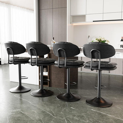 Barhocker Set 4er – Ergonomisch & Verstellbar Dunkelgrau