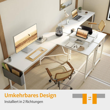 Gaming Tisch Eckschreibtisch 120x120cm Monitorständer und Aufbewahrungstasche