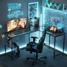 Gaming Eckschreibtisch 170x120cm mit Monitorständer, Schwarz