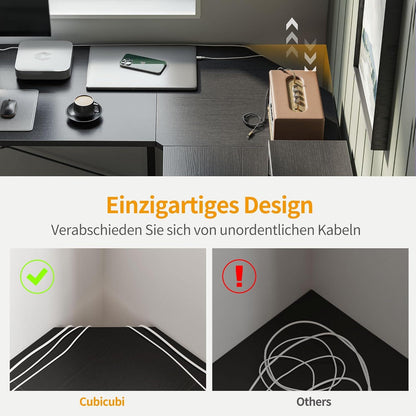Gaming Eckschreibtisch 170x120cm, Monitorständer, Aufbewahrung, L