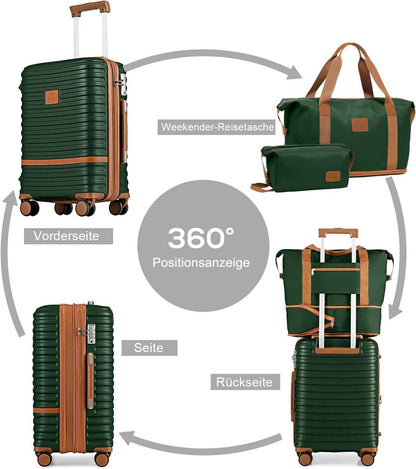 Joyway Kofferset 6tlg Hartschale mit Beautycase 4 Rollen TSA-Schloss