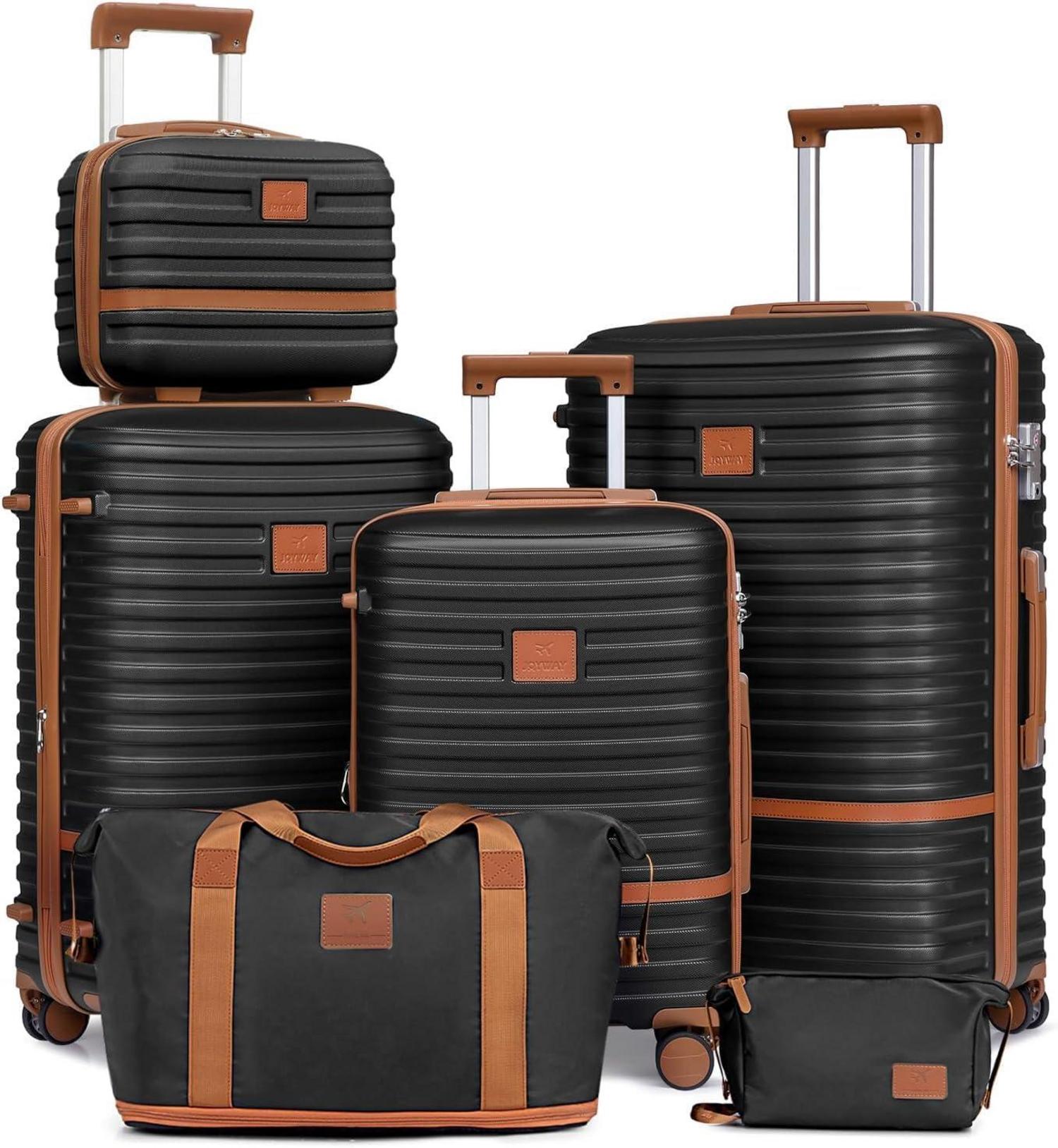 Joyway 6tlg Hartschalen Kofferset mit TSA-Schloss & Beautycase