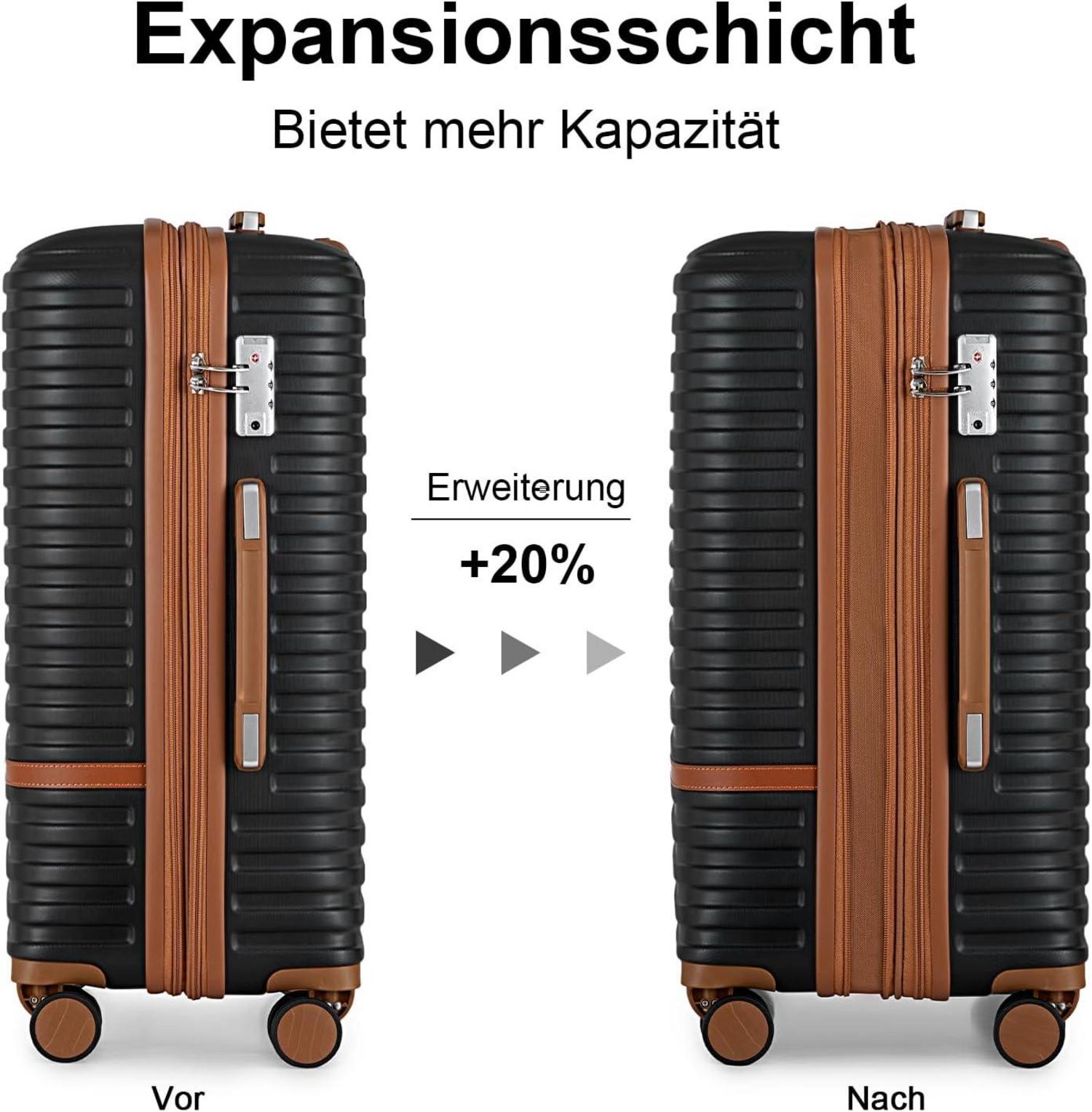 Joyway 6tlg Hartschalen Kofferset mit TSA-Schloss & Beautycase
