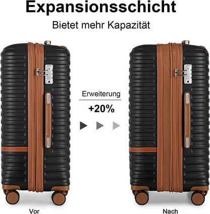 Joyway 6tlg Hartschalen Kofferset mit TSA-Schloss & Beautycase