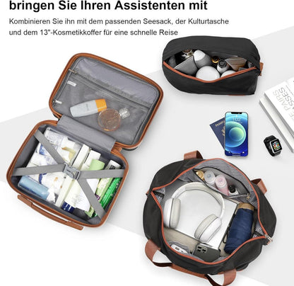 Kofferset 6tlg Hartschale mit TSA-Schloss 4 Rollen Schwarz Braun