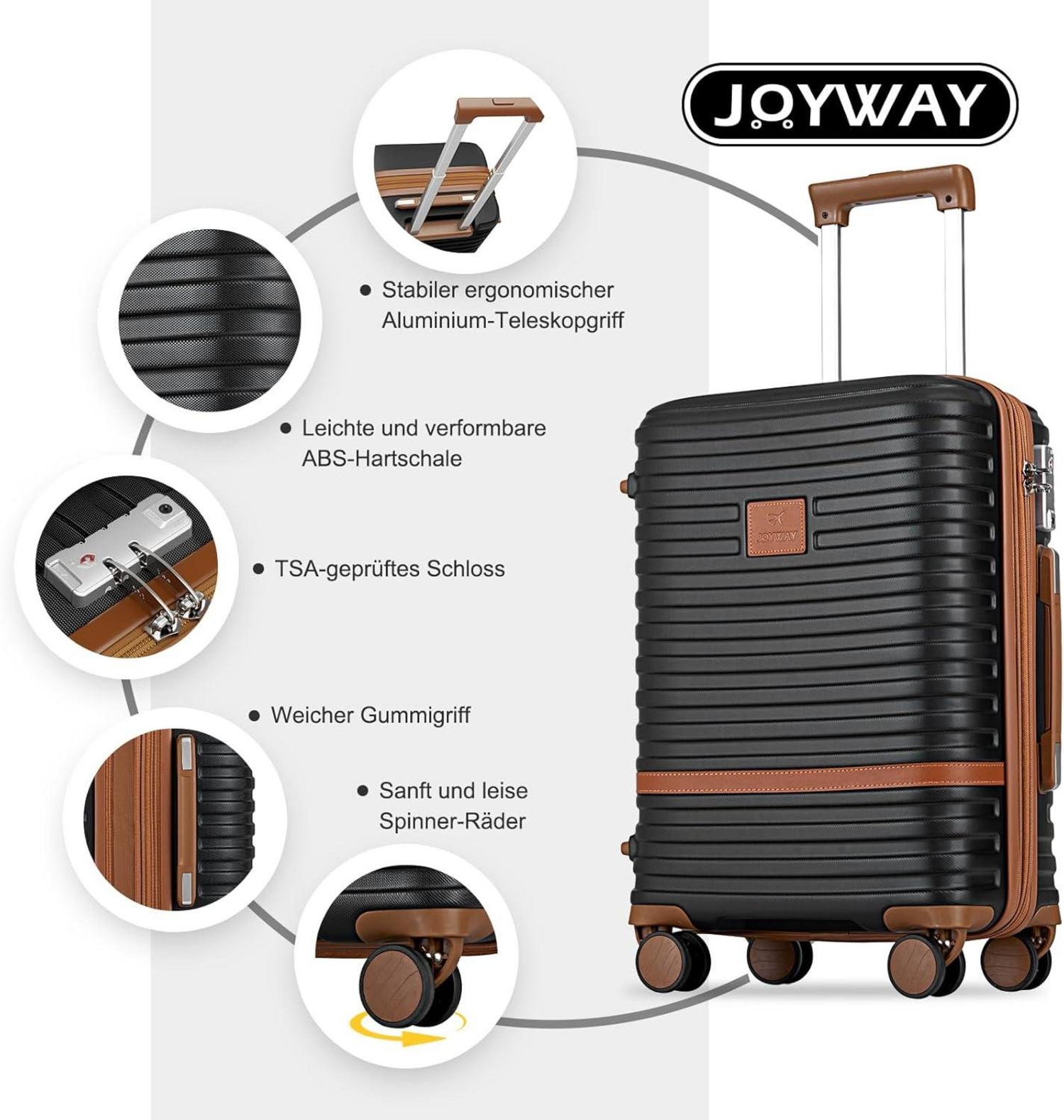 Kofferset Reisekoffer 6tlg Hartschale TSA-Schloss 4 Rollen Beautycase