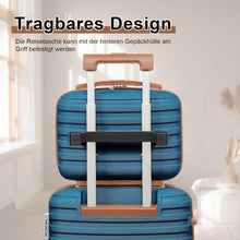 Kofferset 6tlg Hartschale Rollen TSA-Schloss Blau/Braun