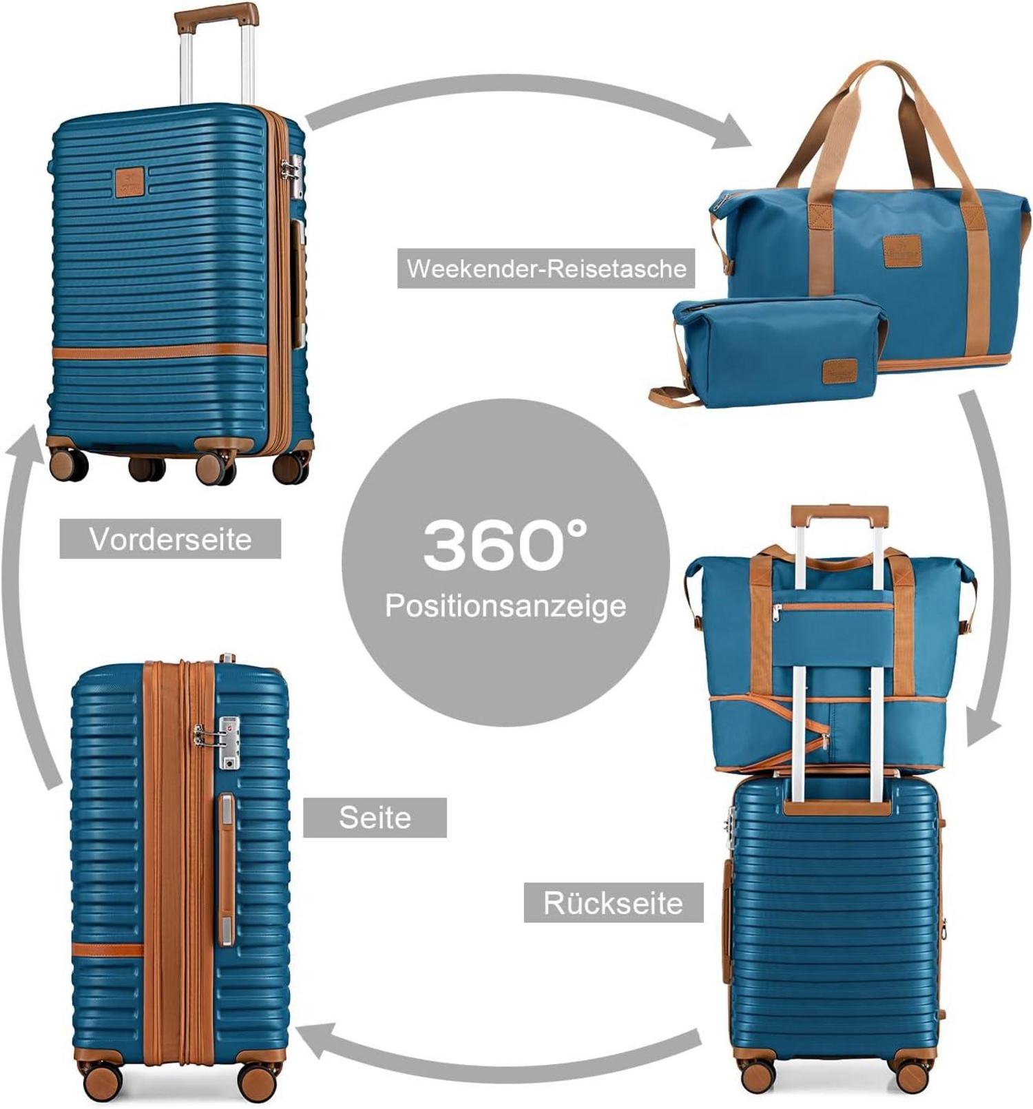 Joyway Kofferset 6tlg Hartschale Beautycase TSA-Schloss Blau