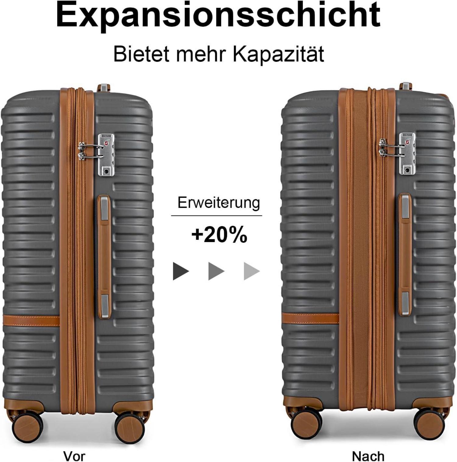 Joyway 6tlg Hartschalen Kofferset mit Beautycase und TSA-Schloss