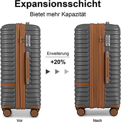 Joyway 6tlg Hartschalen Kofferset mit Beautycase und TSA-Schloss