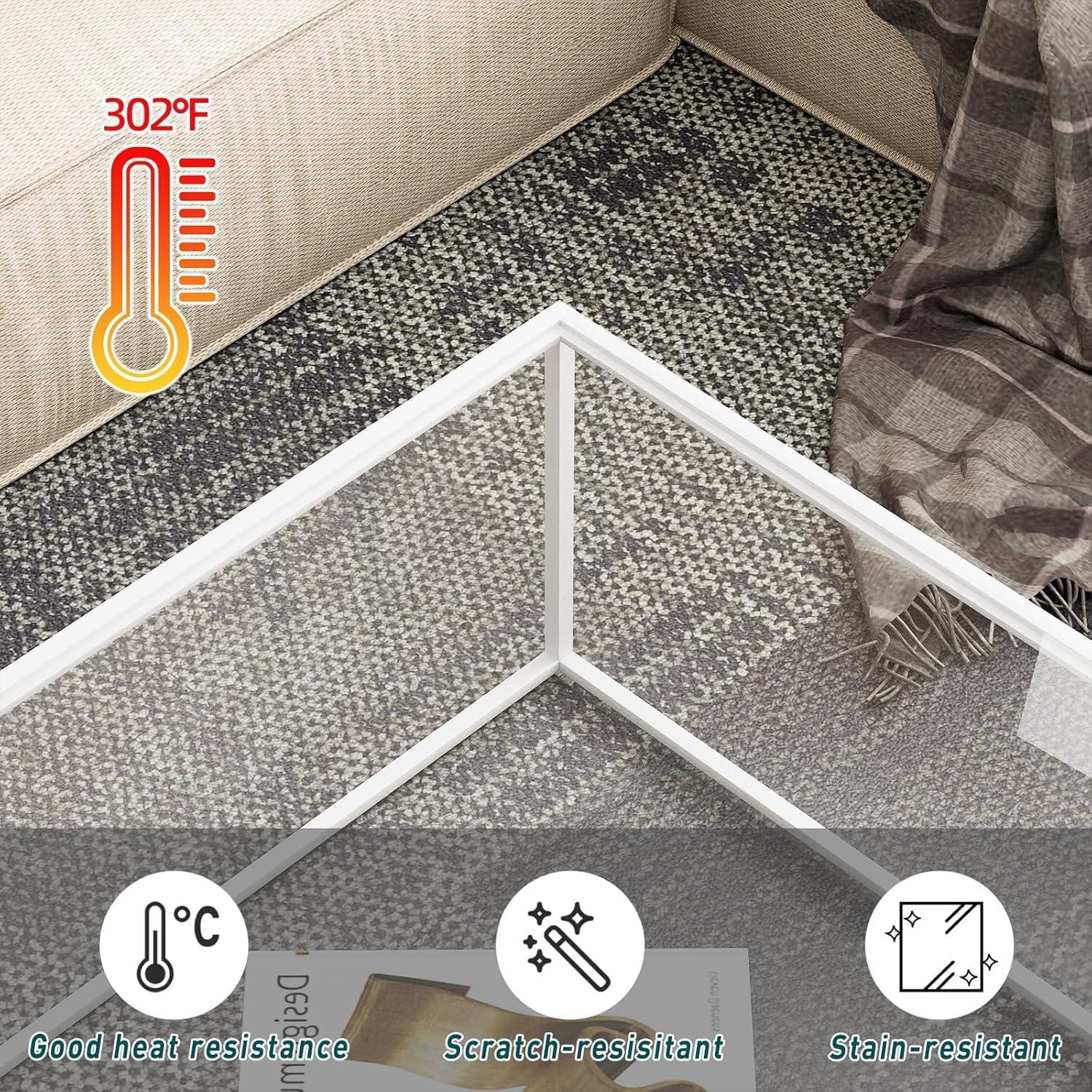 Moderne Glas-Couchtisch quadratisch 66,4 x 66,4 x 39,9 cm