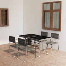 Garten-Essgruppe Poly Rattan Anthrazit Grau