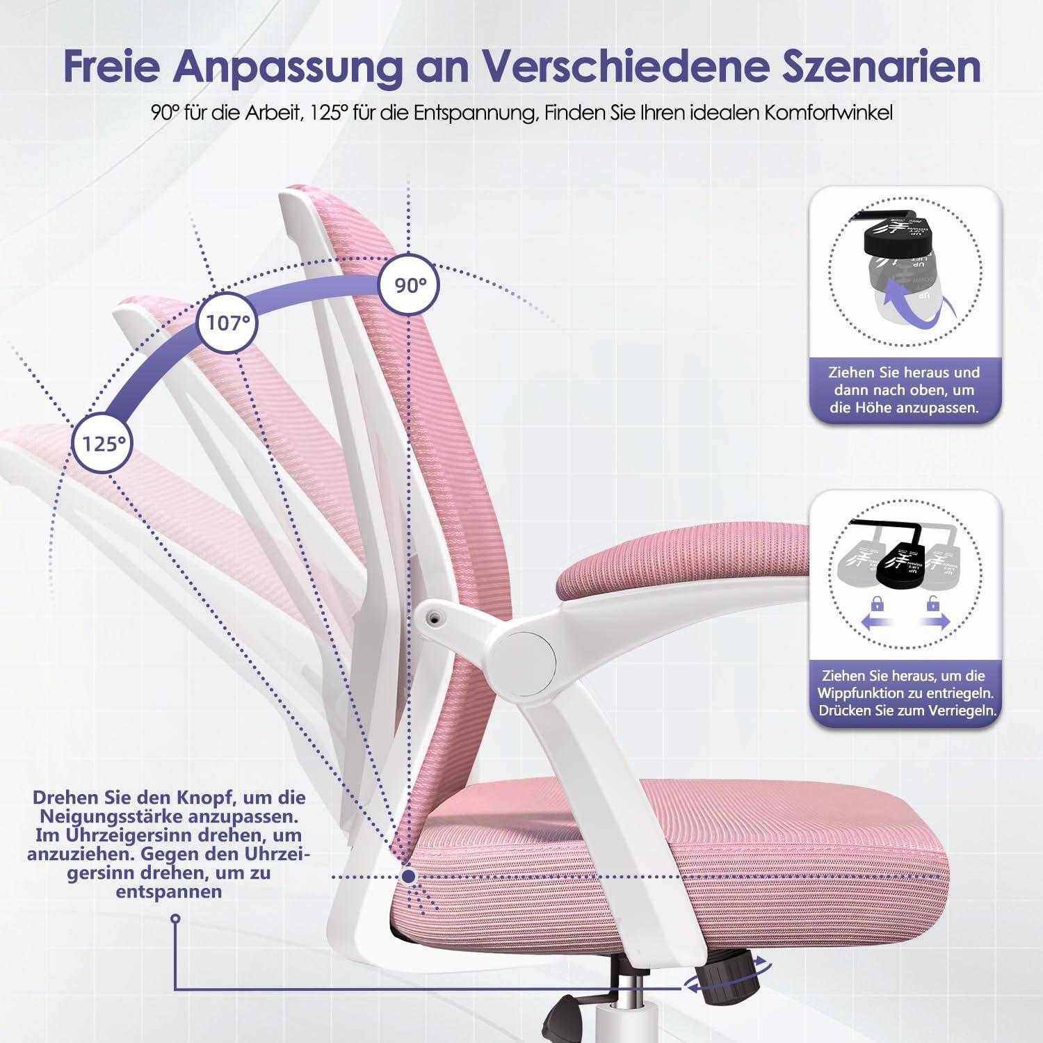 Ergonomischer Bürostuhl mit verstellbarer Lendenstütze und