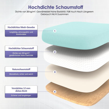 Ergonomischer Bürostuhl mit Einstellbarer Lendenstütze, klappbaren Armlehnen, Drehstuhl, Wippfunktion, höhenverstellbar, 150 kg, Blaugrün