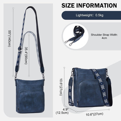 Umhängetasche Damen Veganes Leder Crossbody Schultertasche Galeriefach