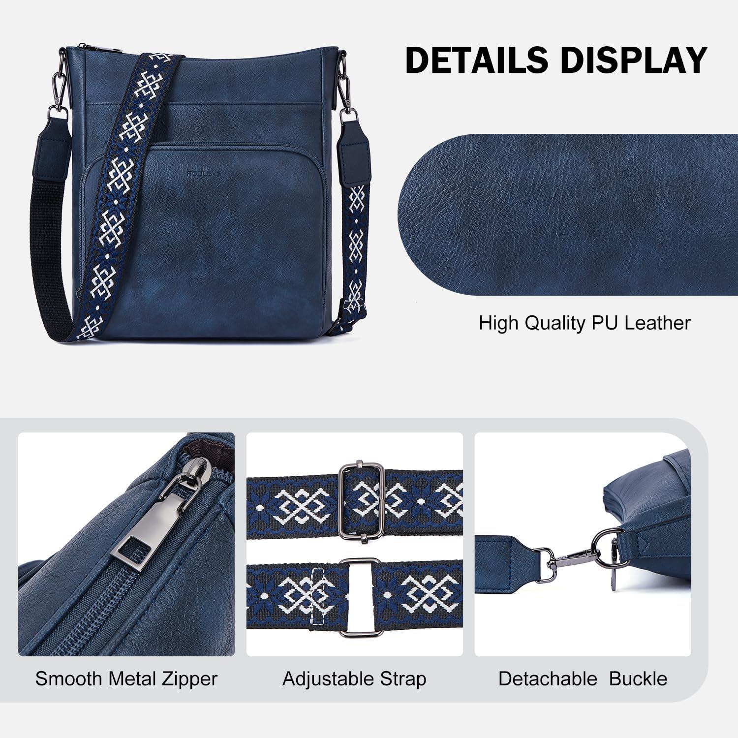 Damen Umhängetasche Veganes Leder Crossbody Schultertasche Schick