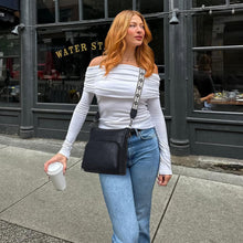Damen Umhängetasche Mittelgroßes Veganes Leder Crossbody mit