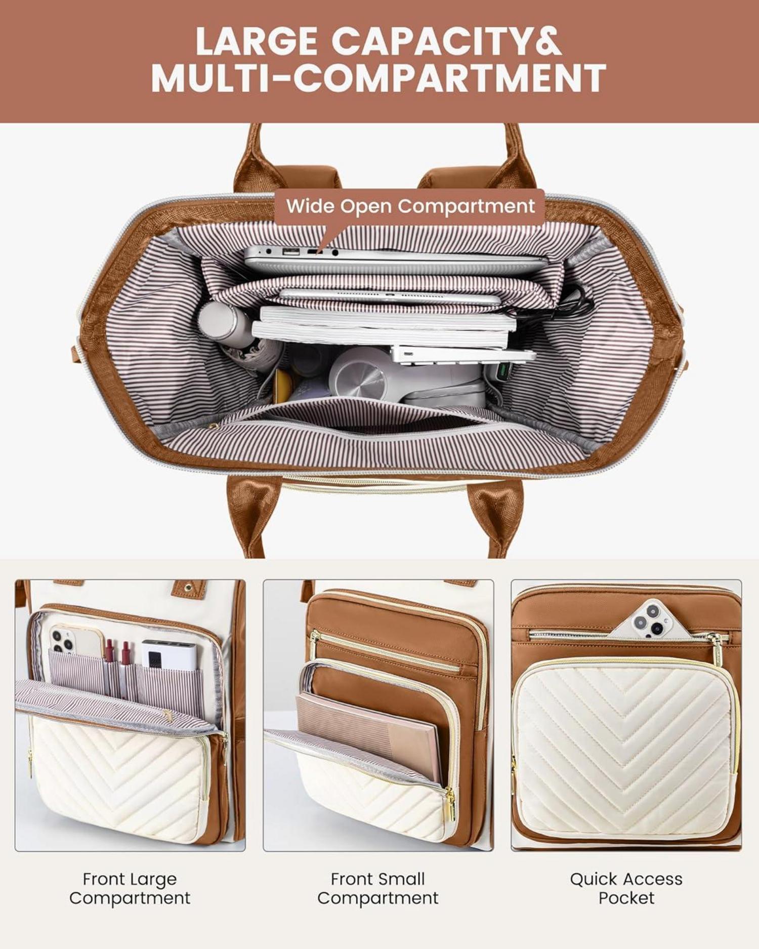 Eleganter Damenrucksack mit Laptopfach, wasserdicht