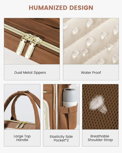 15,6 Zoll Laptop Rucksack Damen, Wasserdicht, Elegant, Reise Uni Büro