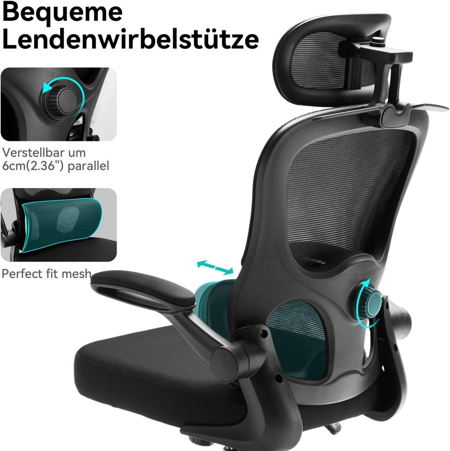 Ergonomischer Bürostuhl Dynamische Lendenstütze Sitzkissen Kopfstütze