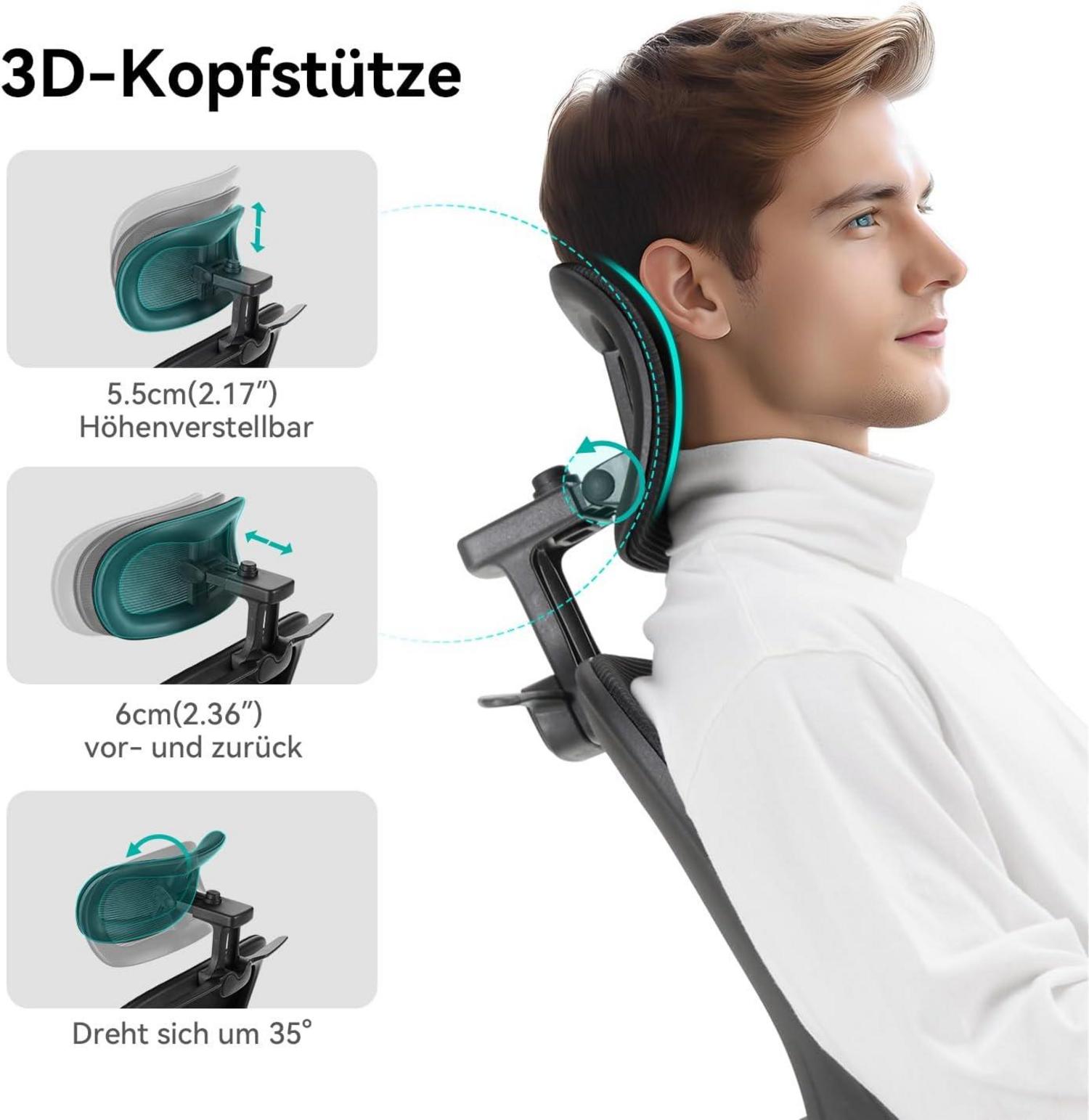 Ergonomischer Bürostuhl N56 mit dynamischer Lendenstütze und dickem