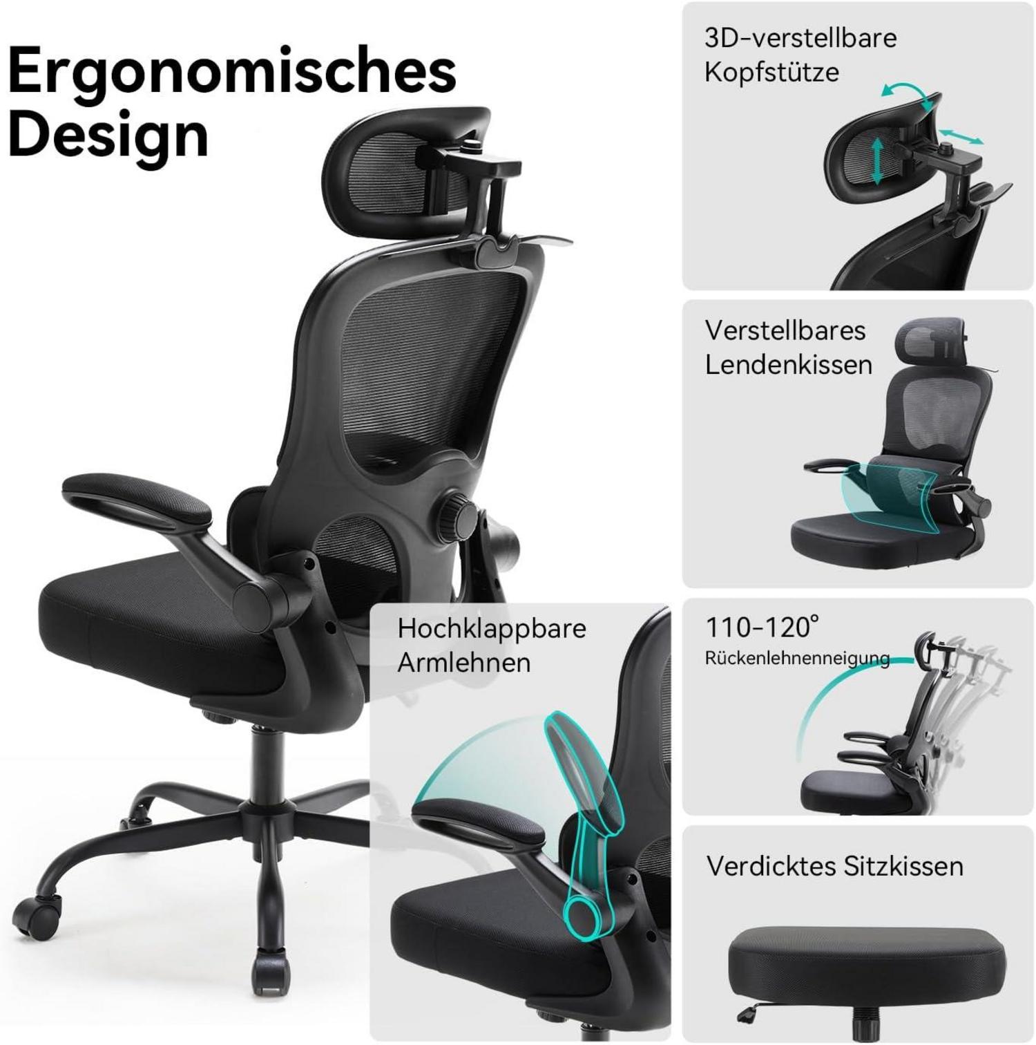 Ergonomischer Bürostuhl N56 Dynamische Lendenstütze Sitzkissen Verstellbare