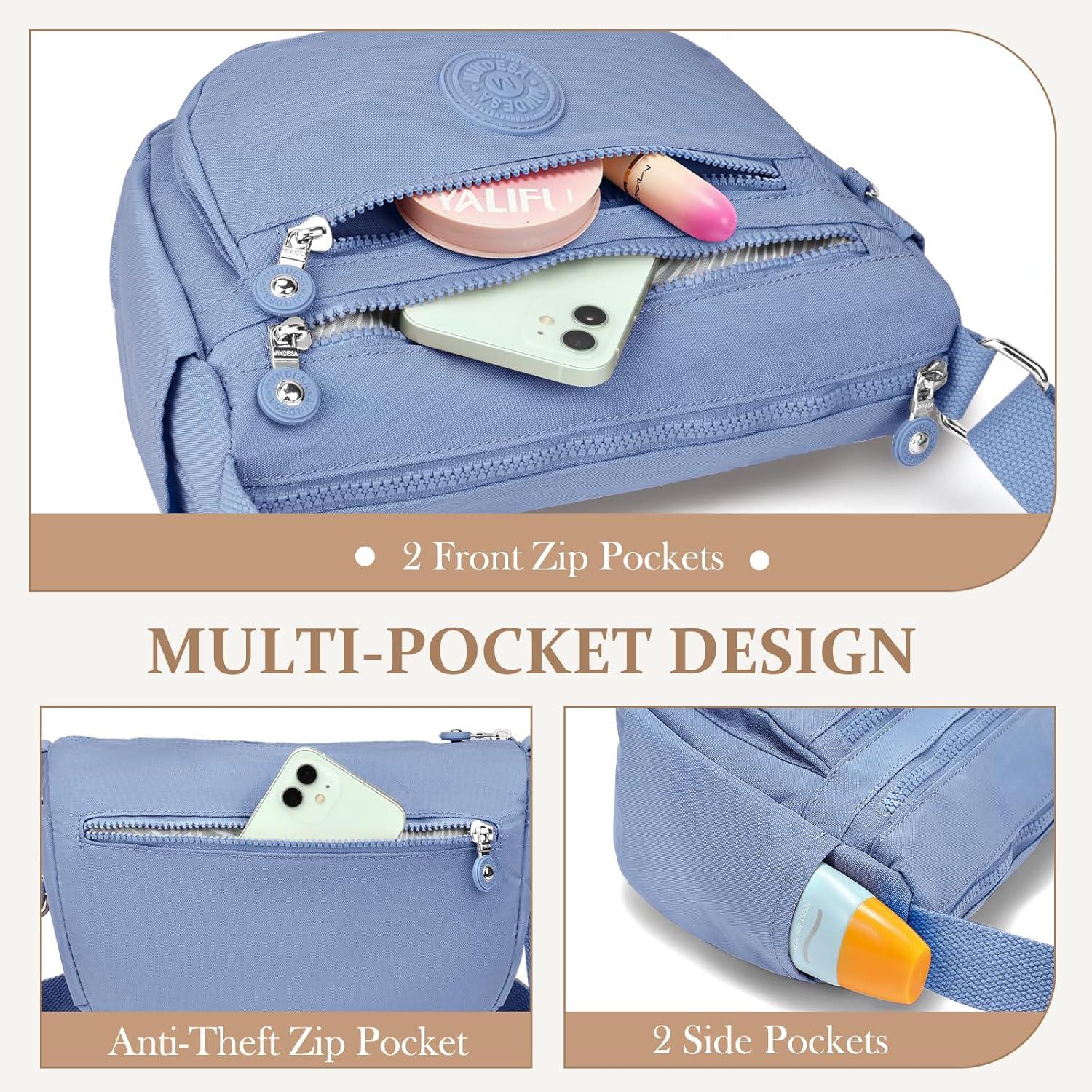 Umhängetasche Damen Klein Wasserdicht Nylon Crossbody Casual Handtasche
