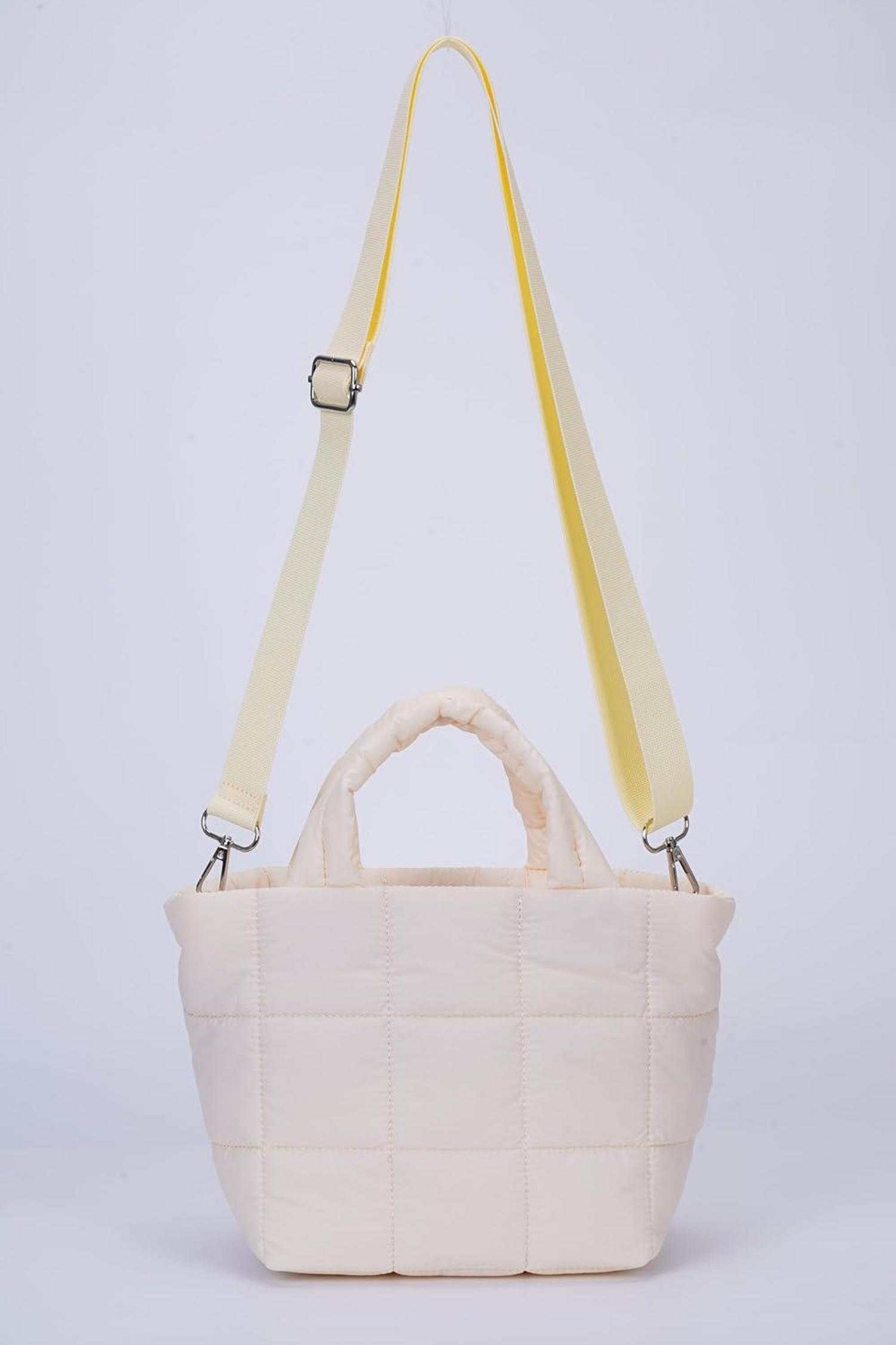 Mini Puffer Tote Bag Gesteppt Leicht Handtasche Crossbody Abnehmbarer