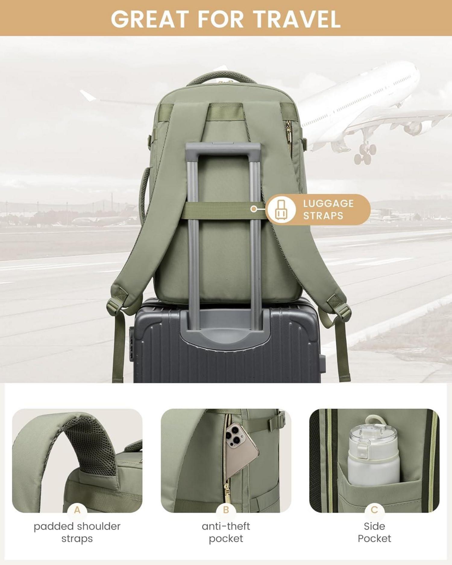 Handgepäck Rucksack 40L Damen Herren Wasserdicht Laptop Travel