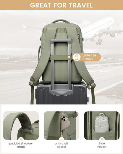 Handgepäck Rucksack 40L Damen Herren Wasserdicht Laptop Travel