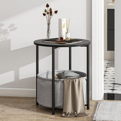 Runder Couchtisch mit Stauraum für Wohnzimmer Metallrahmen moderner