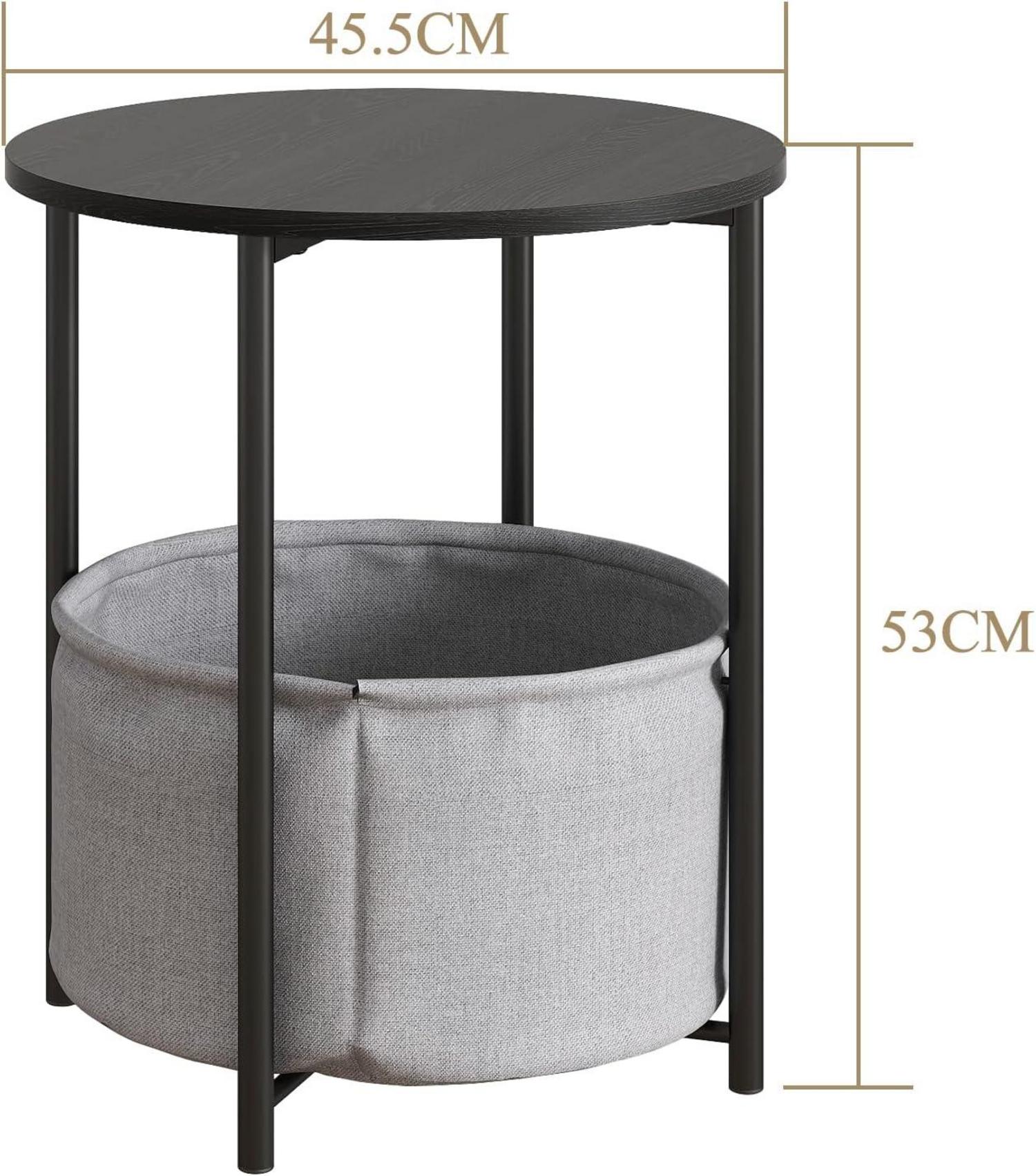 Runder Couchtisch mit Stauraum für