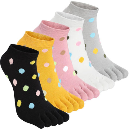 Damen Zehensocken Baumwolle – 5 Finger Socken, Bunt & Verspielt