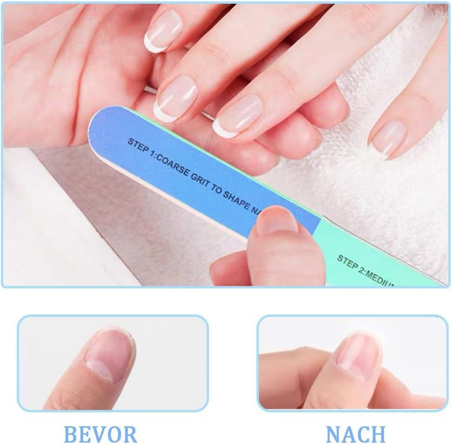 10er Set Nagelfeilen Naturnägel Polierfeilen Nail Buffer Multifunktional