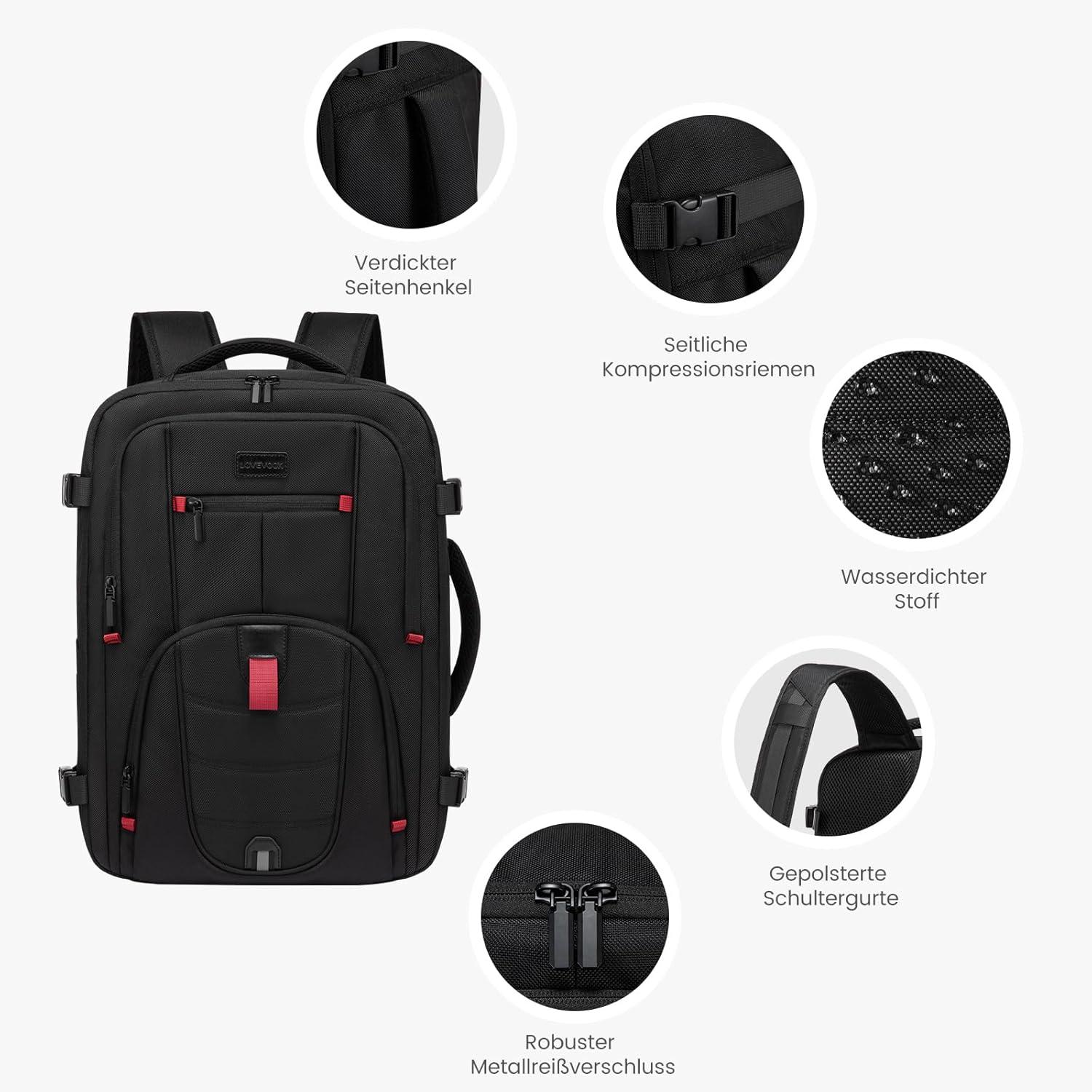 Handgepäck Rucksack Reiserucksack Herren Damen Kofferrucksack Travel