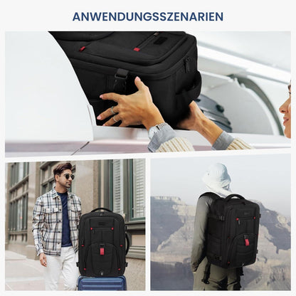 Handgepäck Rucksack Damen Herren Reise Schwarz 40l Laptopfach