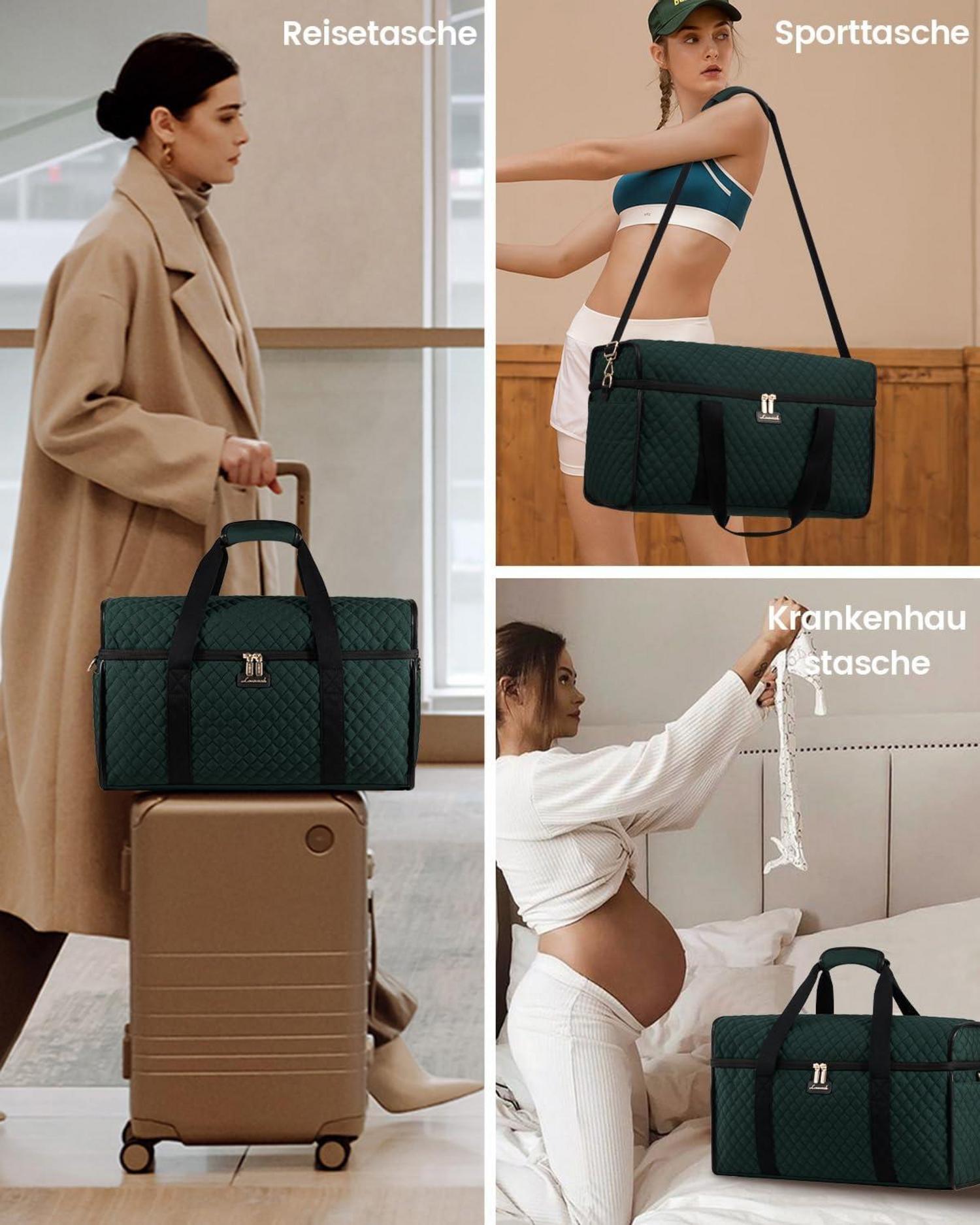 Große Öffnung Reisetasche Damen, Wasserdicht Weekender